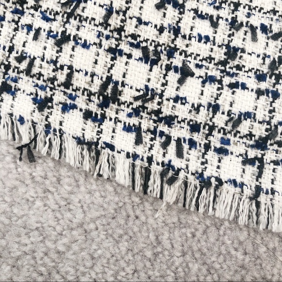 H&M Designer-look Raw Trim Tweed Plaid Skirt - Picture 4 of 8